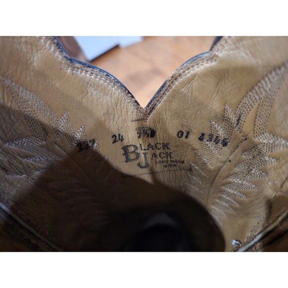 MENS BLACK JACK COWBOY OSTRICH SKIN BROWN BOOTS SIZE 9.5 main image 4